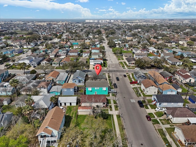 1901 49th St, Galveston, TX 77551 - aerial view of property and surrounding area with nearby suburban area