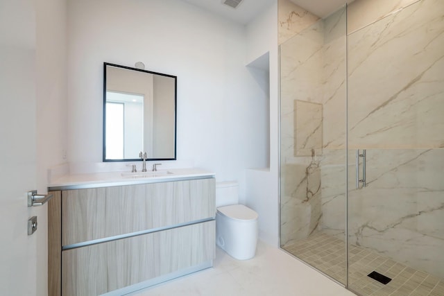 1711 Allen Pkwy Unit 2106, Houston, TX 77019 - bathroom featuring a marble finish shower and vanity