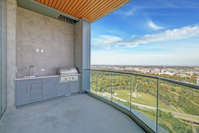 1711 Allen Pkwy Unit 2106, Houston, TX 77019 - balcony featuring a sink and exterior kitchen
