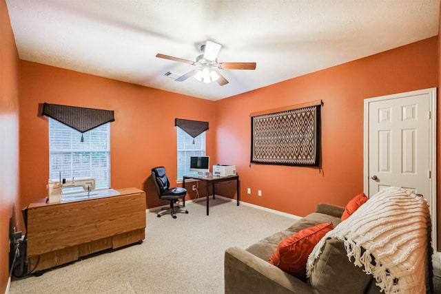 13330 Via Torre De Pisa Ln, Cypress, TX 77429 - home office featuring a ceiling fan and carpet floors