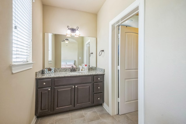 47 Chestnut Meadow Dr, Conroe, TX 77384 - bathroom with vanity and tile patterned flooring