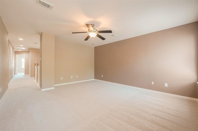 7210 Welshwood Ln, Sugar Land, TX 77479 - unfurnished room with a ceiling fan, light carpet, and attic access