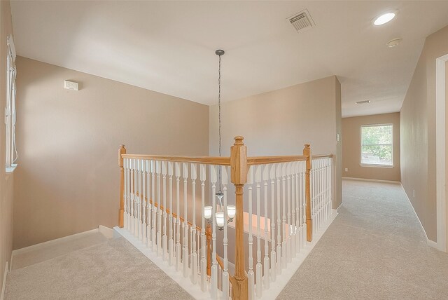 7210 Welshwood Ln, Sugar Land, TX 77479 - corridor featuring carpet flooring, an upstairs landing, and recessed lighting