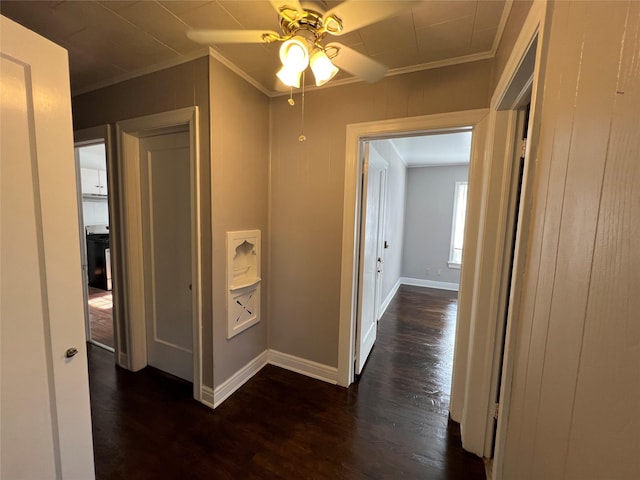 4905 Jackson St, Houston, TX 77004 - hall with crown molding and dark wood finished floors
