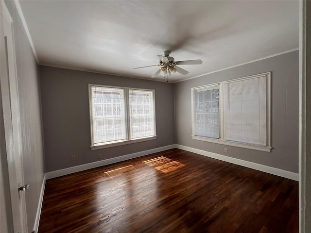 4905 Jackson St, Houston, TX 77004 - unfurnished room featuring ceiling fan, dark wood finished floors, and ornamental molding