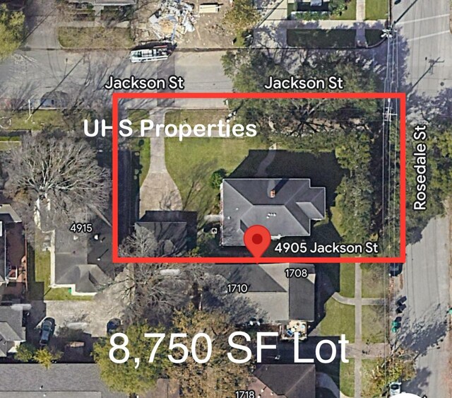 4905 Jackson St, Houston, TX 77004 - map / location with property boundaries highlighted