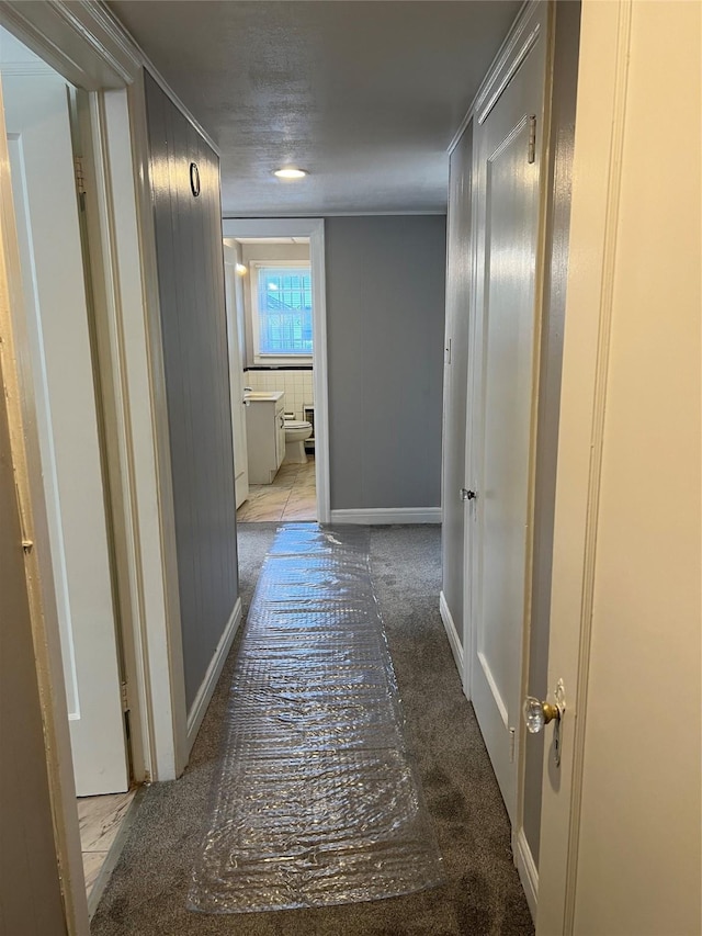 4905 Jackson St, Houston, TX 77004 - hall with baseboards and carpet flooring