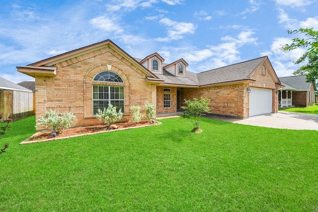 204 Audubon Woods Ct, Richwood, TX 77531 - view of front of house featuring brick siding, a garage, driveway, and a shingled roof