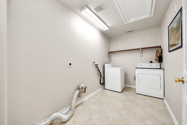 24219 Camillia Ridge Way, Katy, TX 77493 - washroom featuring attic access, light floors, and independent washer and dryer