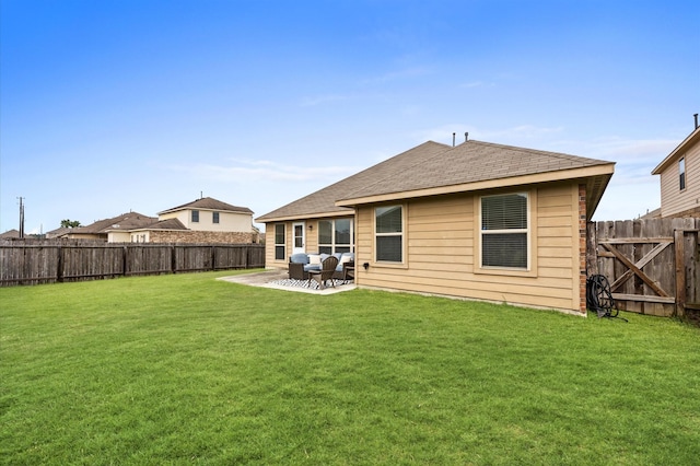 9127 Sasson Blvd, Houston, TX 77044 - back of house with a fenced backyard, a patio, and roof with shingles