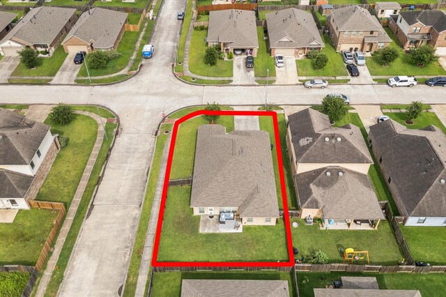 9127 Sasson Blvd, Houston, TX 77044 - aerial perspective of suburban area with property boundaries highlighted