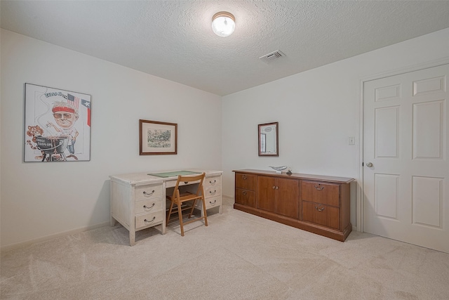 17718 Terrawren Ln, Spring, TX 77379 - office area with light carpet and a textured ceiling