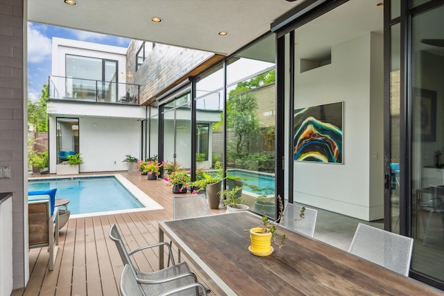 2332 Wroxton Rd, Houston, TX 77005 - view of swimming pool with a skylight