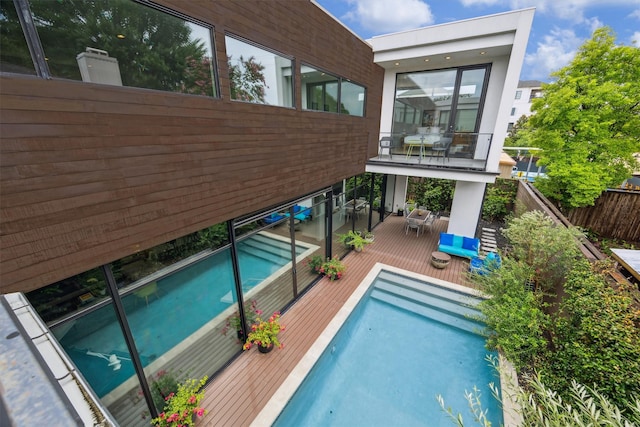 2332 Wroxton Rd, Houston, TX 77005 - view of pool with a wooden deck