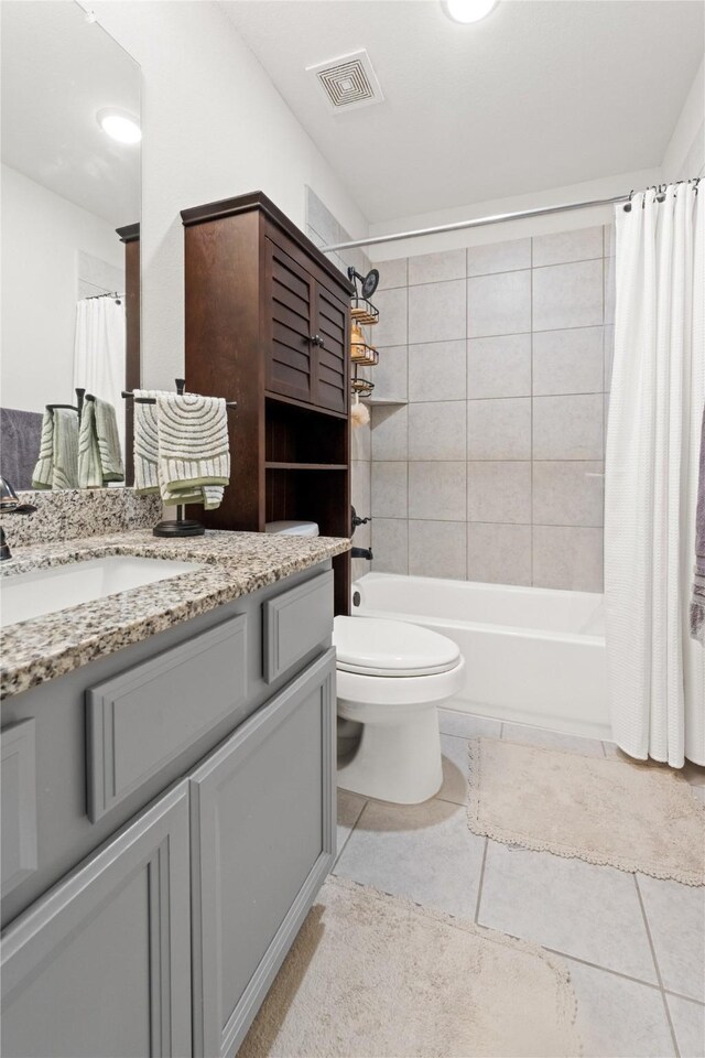 2131 Acadian Way, Brookshire, TX 77423 - bathroom with vanity, shower / tub combo, and tile patterned floors