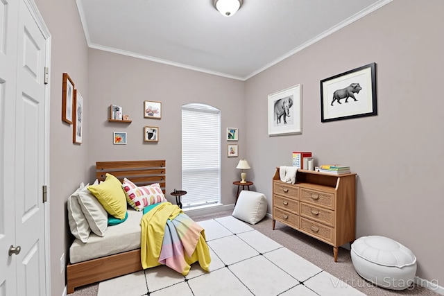461 Cumberland Trl, Conroe, TX 77302 - bedroom featuring ornamental molding and light carpet