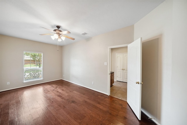 15331 Springhill Bend Ln, Cypress, TX 77429 - unfurnished room featuring a ceiling fan and wood finished floors