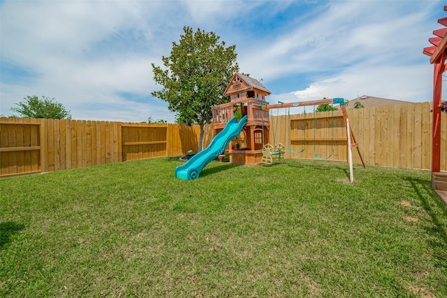 5830 Acacia Rose Ct, Richmond, TX 77407 - view of jungle gym with a fenced backyard
