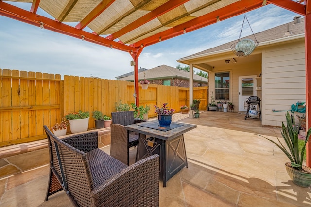 5830 Acacia Rose Ct, Richmond, TX 77407 - view of patio / terrace with outdoor dining space and a pergola