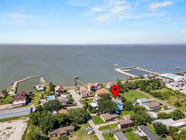 119 8th St, San Leon, TX 77539 - aerial view of property's location featuring a large body of water