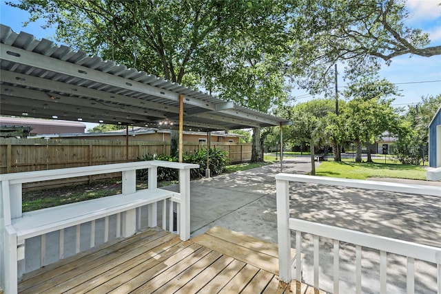 119 8th St, San Leon, TX 77539 - wooden terrace featuring a patio