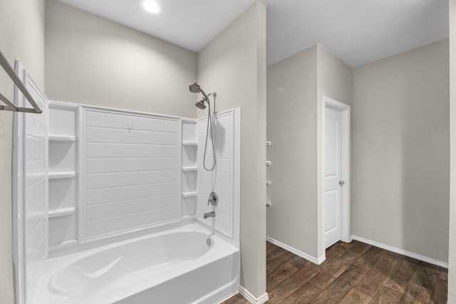 2431 Sutton Hollow Ct, Spring, TX 77373 - full bath with wood finished floors, shower / tub combination, and recessed lighting