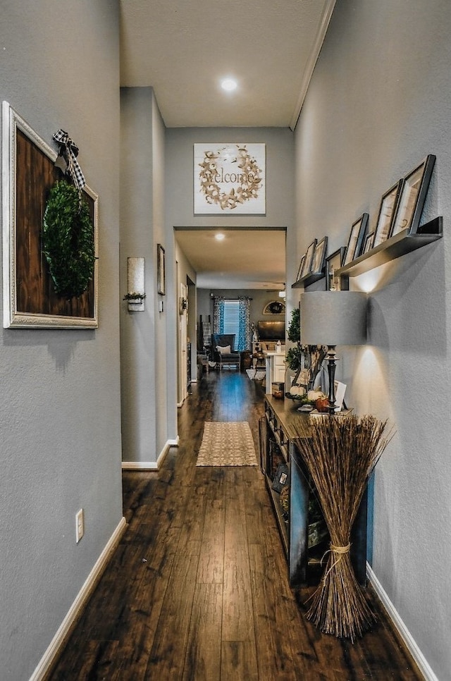 20809 Langworth Pl, Porter, TX 77365 - corridor featuring wood-type flooring and a textured wall
