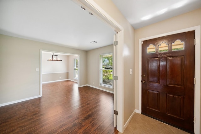 4117 Tilson Ln, Houston, TX 77080 - entryway featuring a chandelier and wood finished floors