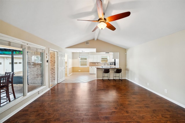 4117 Tilson Ln, Houston, TX 77080 - unfurnished living room with wood-type flooring and ceiling fan