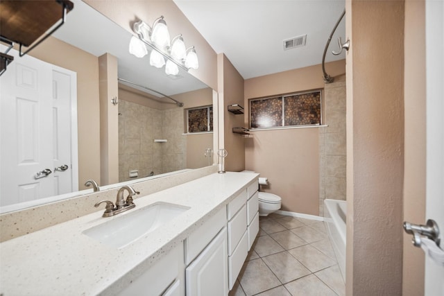 4117 Tilson Ln, Houston, TX 77080 - bathroom featuring vanity, tile patterned flooring, and shower / bath combination