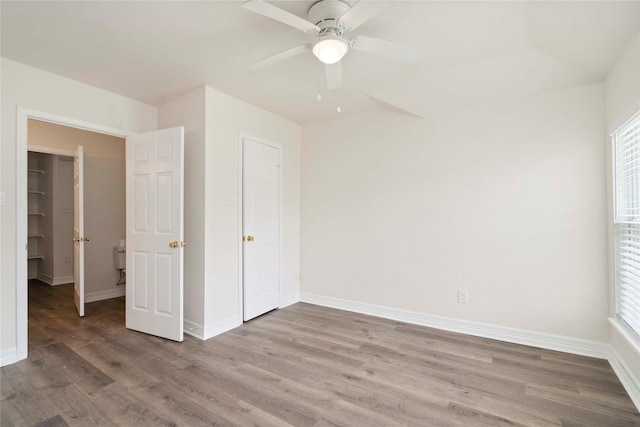 798 Fair St, Houston, TX 77088 - unfurnished bedroom featuring wood finished floors and ceiling fan