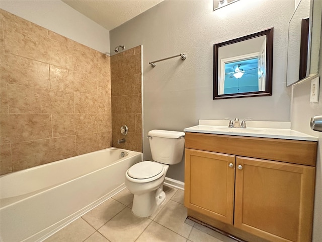 2827 Cypress Island Dr, Houston, TX 77073 - full bath featuring tile patterned floors, vanity,  shower combination, and a textured ceiling