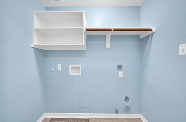 4406 Park Trail Ln, Pasadena, TX 77505 - laundry area featuring gas dryer hookup, electric dryer hookup, and washer hookup