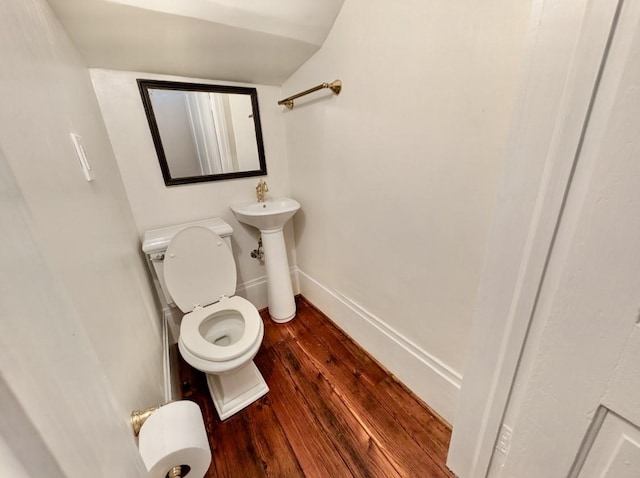 309 E Robert Toombs Ave, Washington, GA 30673 - half bath with wood finished floors and vaulted ceiling