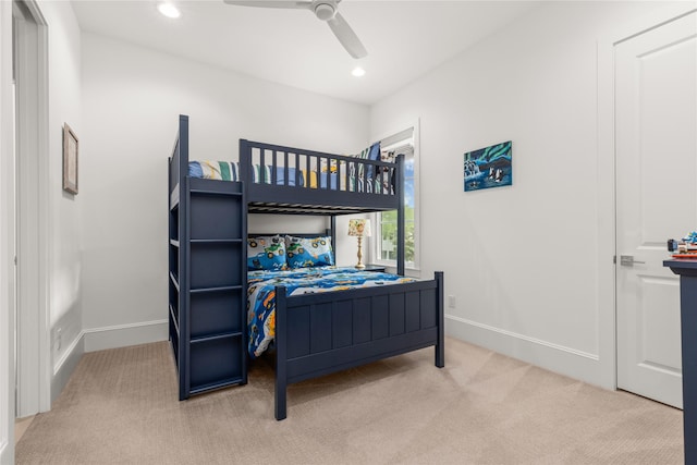 2324 Albans Rd, Houston, TX 77005 - bedroom featuring carpet flooring, recessed lighting, and a ceiling fan