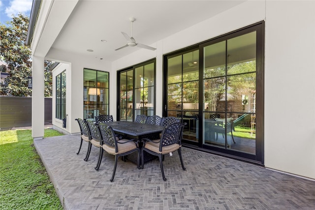 2324 Albans Rd, Houston, TX 77005 - view of patio / terrace with a ceiling fan and outdoor dining space