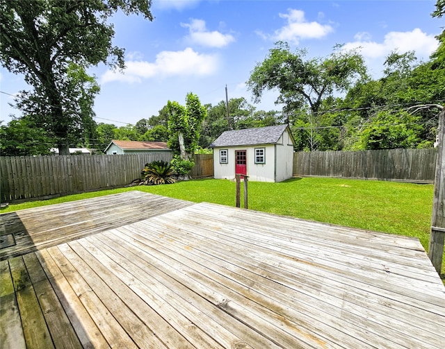 723 Pas Trl, Houston, TX 77336 - wooden deck with a fenced backyard and a shed