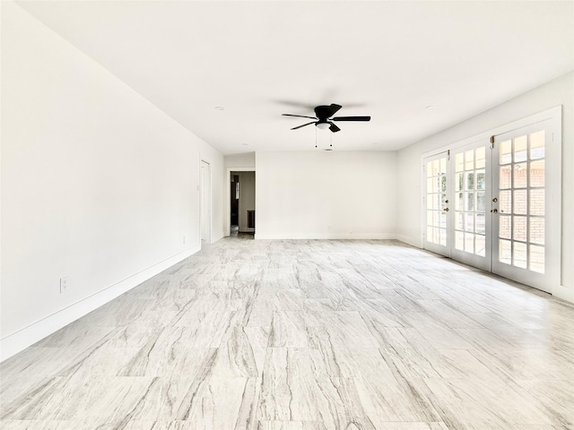 4015 Leeshire Dr, Houston, TX 77025 - empty room with ceiling fan and french doors