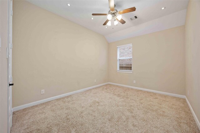 13721 Northline Lake Dr, Houston, TX 77044 - carpeted spare room featuring a ceiling fan, recessed lighting, and lofted ceiling