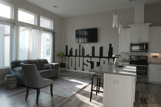 5902 Gardendale Dr Unit C, Houston, TX 77092 - living room featuring wood finished floors