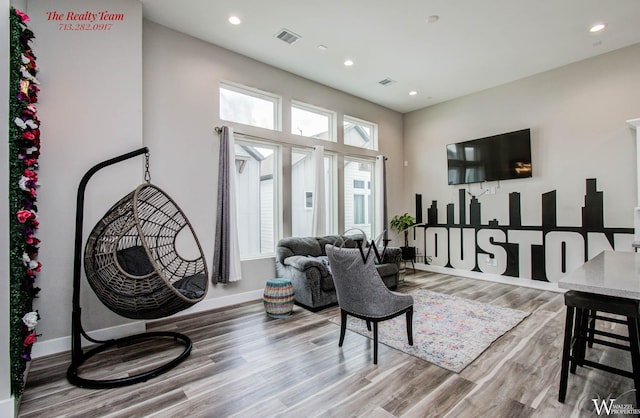 5902 Gardendale Dr Unit C, Houston, TX 77092 - living area with wood finished floors and recessed lighting