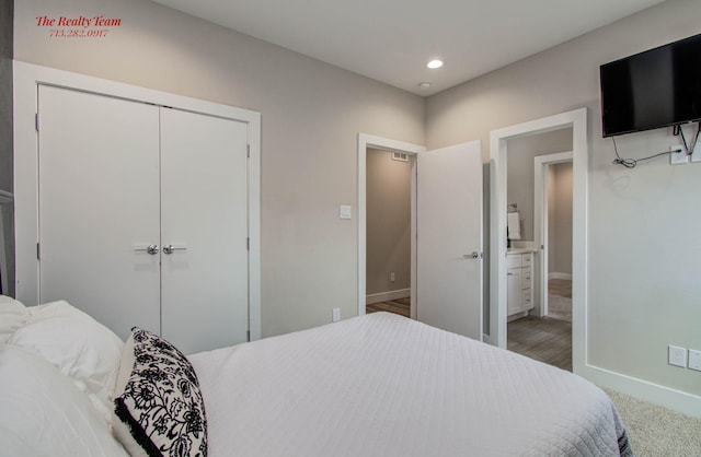 5902 Gardendale Dr Unit C, Houston, TX 77092 - bedroom with a closet and recessed lighting