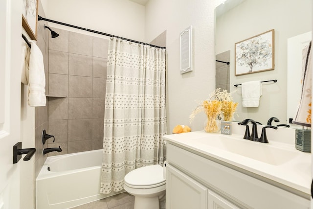 9806 Starry Night Ln, Manvel, TX 77578 - bathroom with vanity, shower / bath combo, and tile patterned flooring