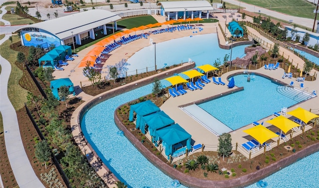 9806 Starry Night Ln, Manvel, TX 77578 - drone / aerial view of a pool