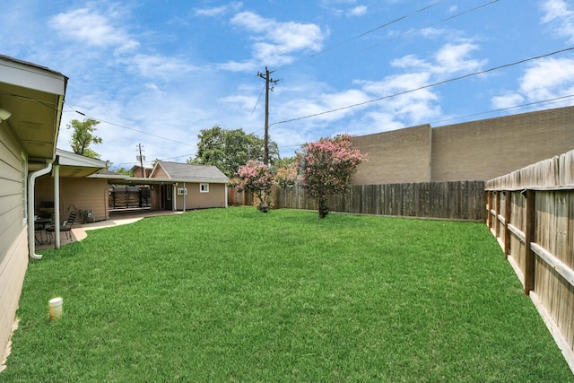 346 Ballantrae Ln, Houston, TX 77015 - fenced backyard with a patio area