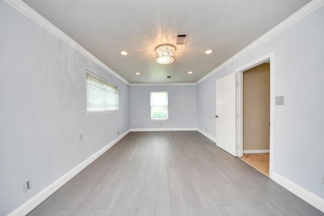 346 Ballantrae Ln, Houston, TX 77015 - empty room featuring crown molding, wood finished floors, and recessed lighting