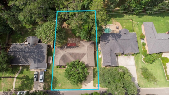 2115 Greentree Dr, Huntsville, TX 77340 - aerial view of property and surrounding area with property boundaries highlighted