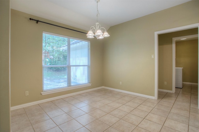 2115 Greentree Dr, Huntsville, TX 77340 - spare room with a chandelier, light tile patterned floors, and plenty of natural light