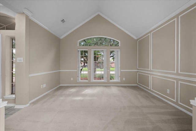110 Crimson Bay Dr, League City, TX 77573 - unfurnished room featuring light colored carpet and lofted ceiling