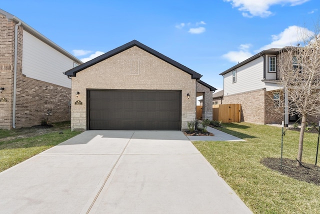 5827 Fresh View Ct, Katy, TX 77493 - view of front of house featuring concrete driveway, an attached garage, and brick siding